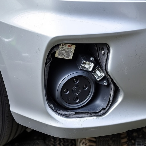 damaged car bumper