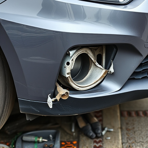 damaged car bumper