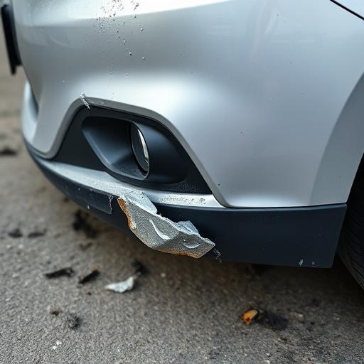 damaged car bumper
