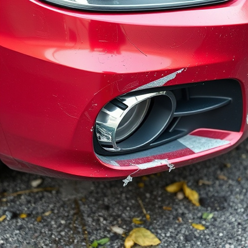 damaged car bumper