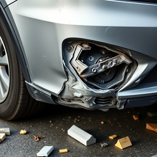 damaged car bumper