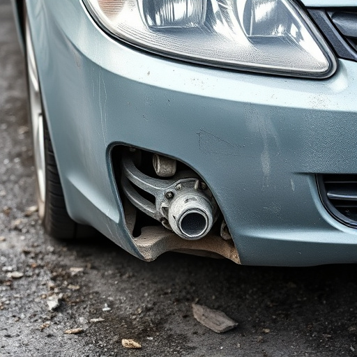 damaged car bumper