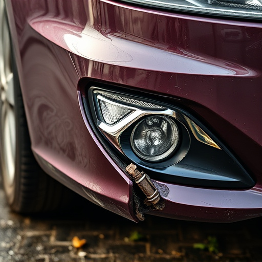 damaged car bumper