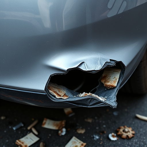 damaged car bumper