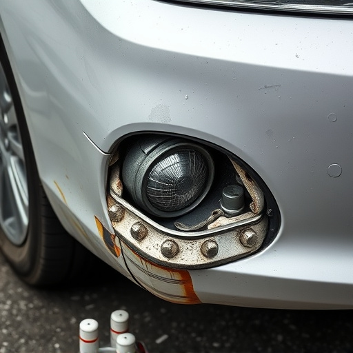 damaged car bumper