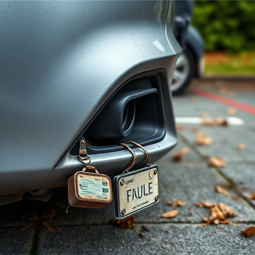 damaged car bumper