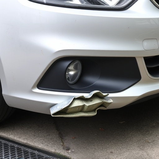 damaged car bumper