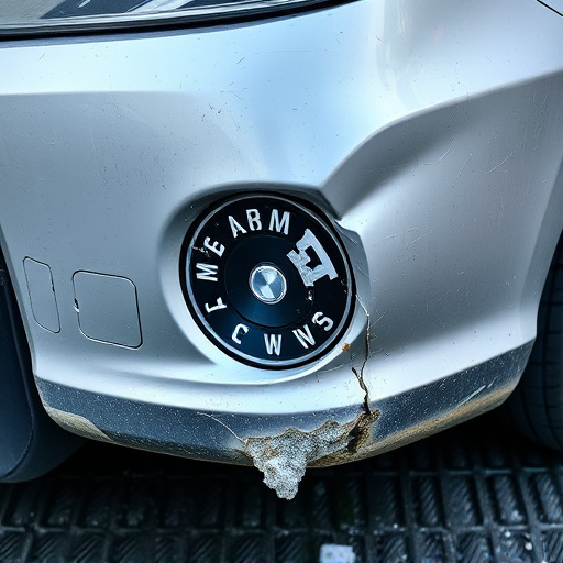 damaged car bumper