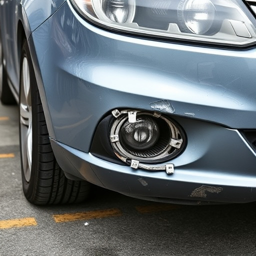 damaged car bumper