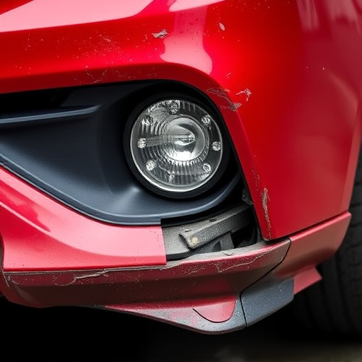 damaged car bumper