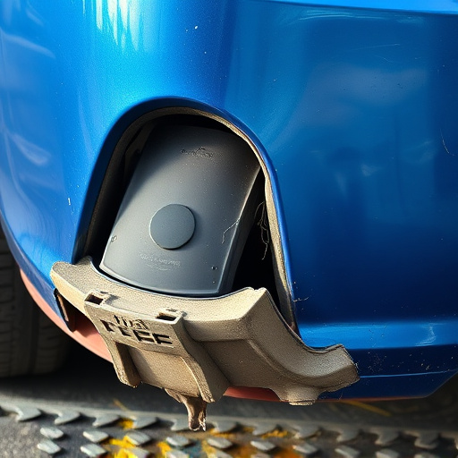 damaged car bumper