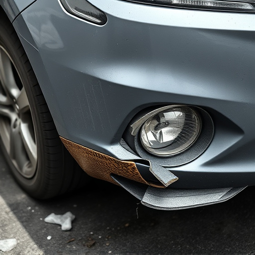 damaged car bumper