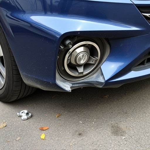 damaged car bumper