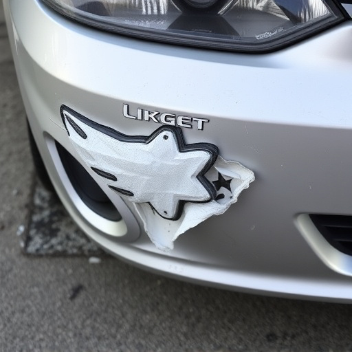 damaged car bumper