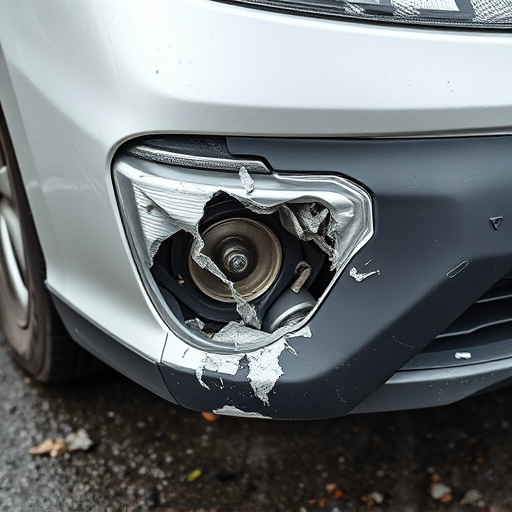 damaged car bumper