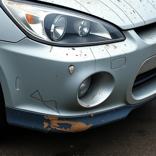 damaged car bumper