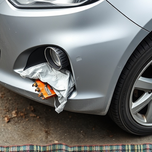 damaged car bumper