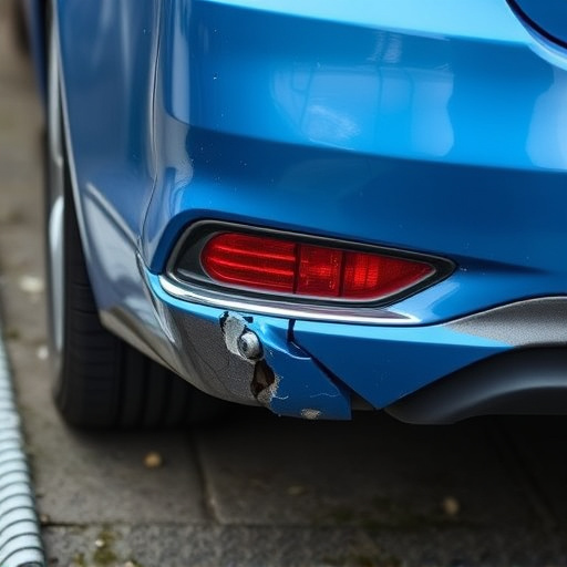 damaged car bumper