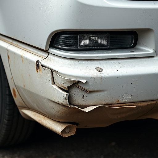 damaged car bumper