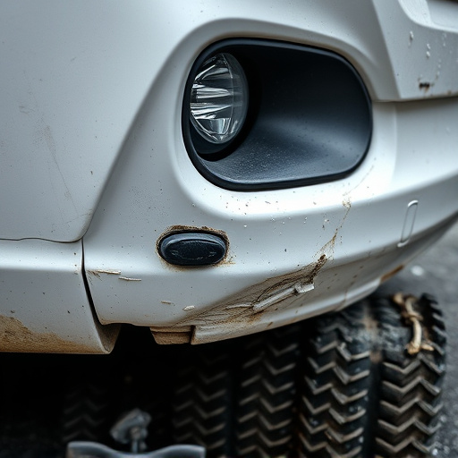 damaged car bumper
