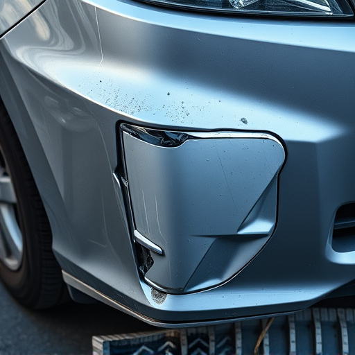 damaged car bumper