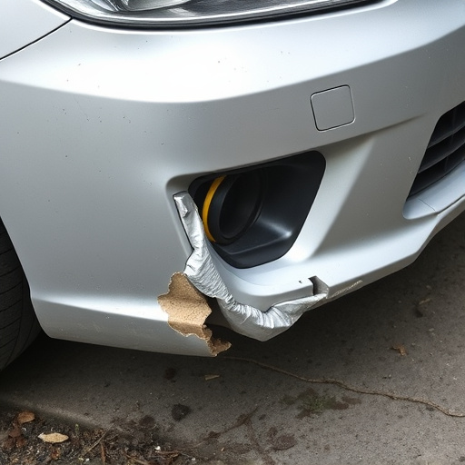 damaged car bumper