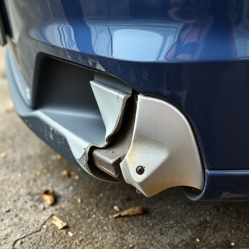 damaged car bumper