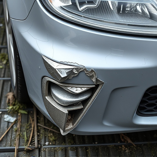 damaged car bumper