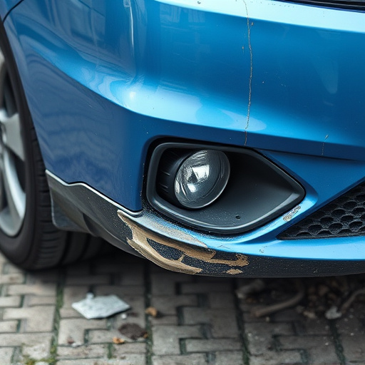 damaged car bumper
