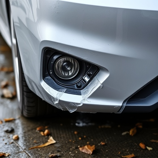damaged car bumper