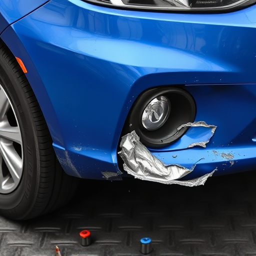 damaged car bumper
