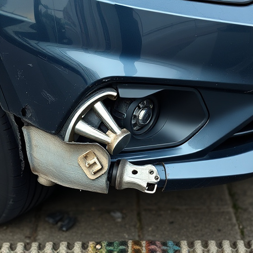 damaged car bumper