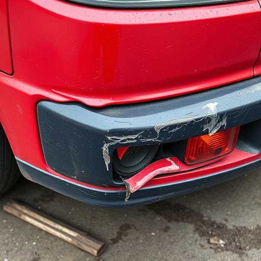 damaged car bumper