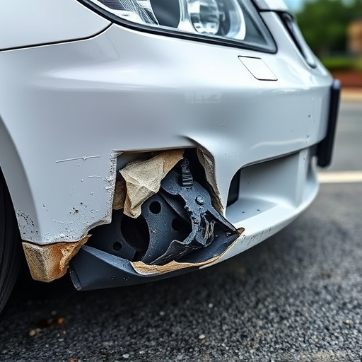 damaged car bumper