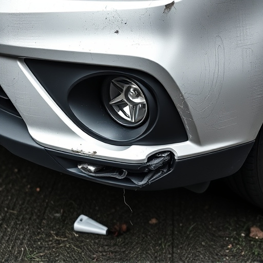 damaged car bumper