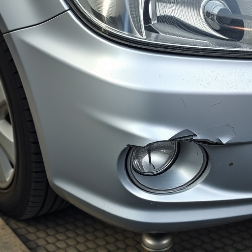 damaged car bumper