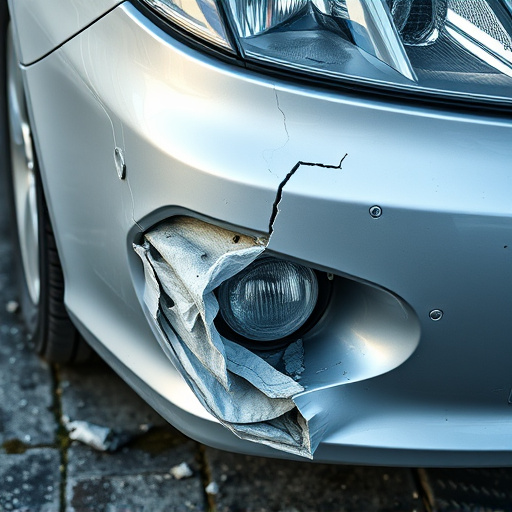 damaged car bumper