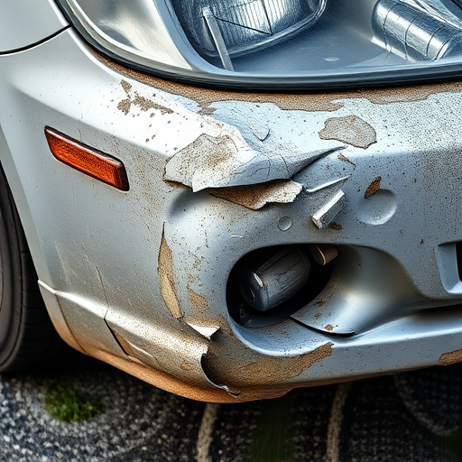 damaged car bumper