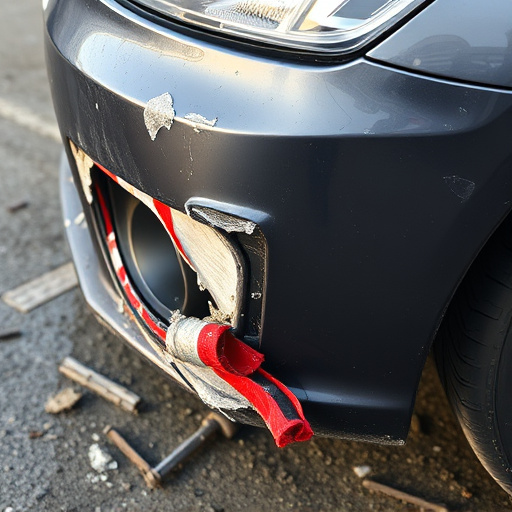 damaged car bumper