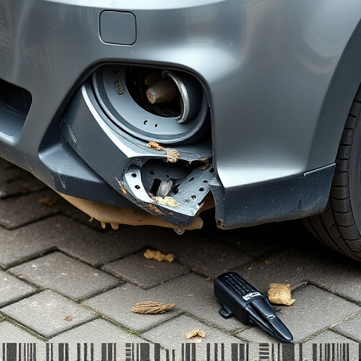 damaged car bumper