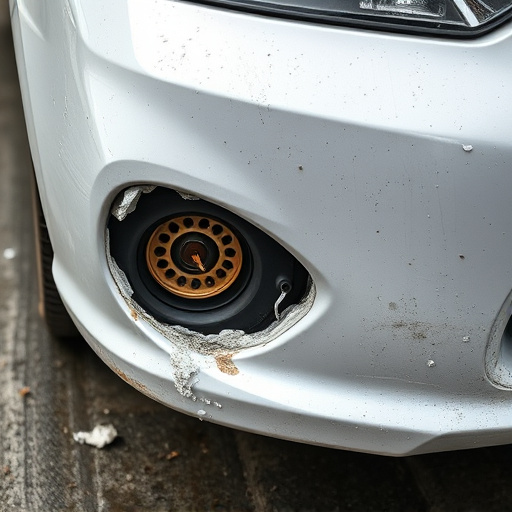 damaged car bumper