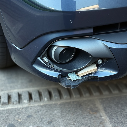 damaged car bumper