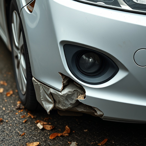 damaged car bumper