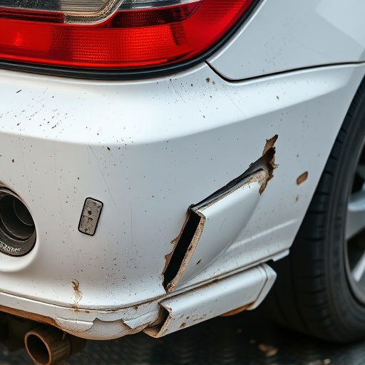 damaged car bumper
