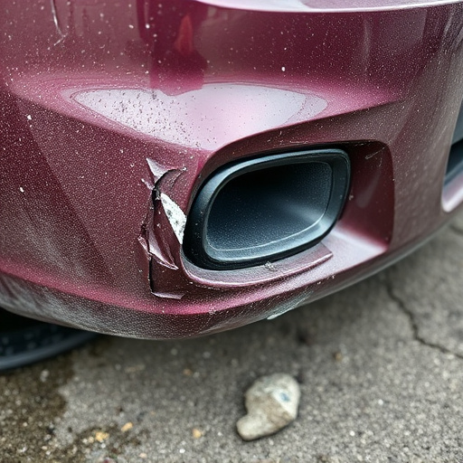 damaged car bumper