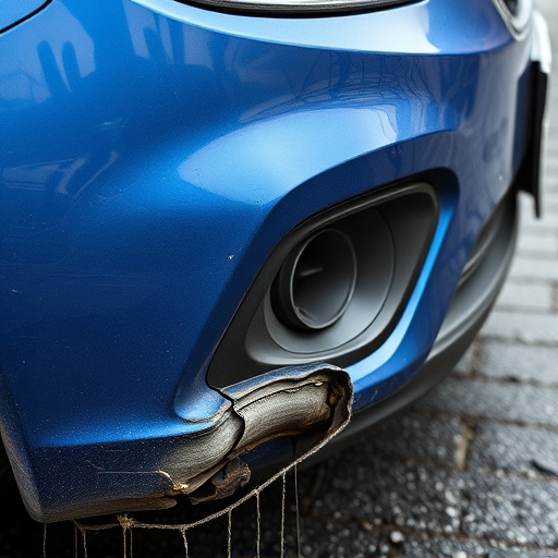 damaged car bumper