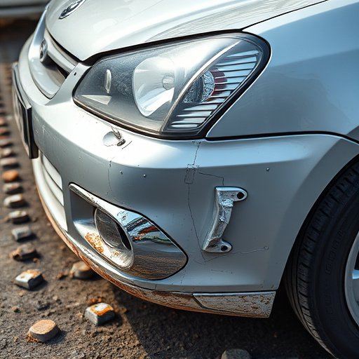 damaged car bumper
