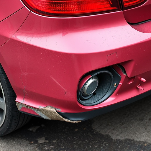 damaged car bumper