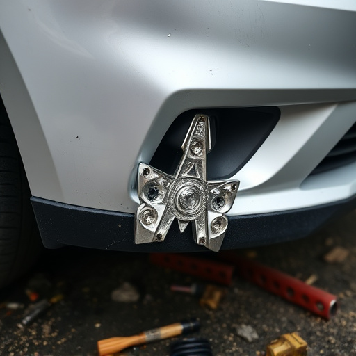 damaged car bumper