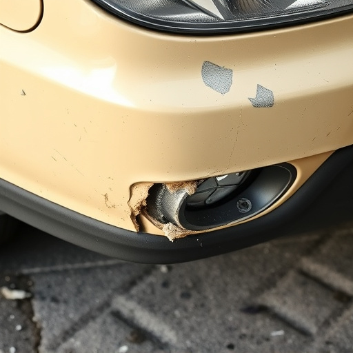 damaged car bumper